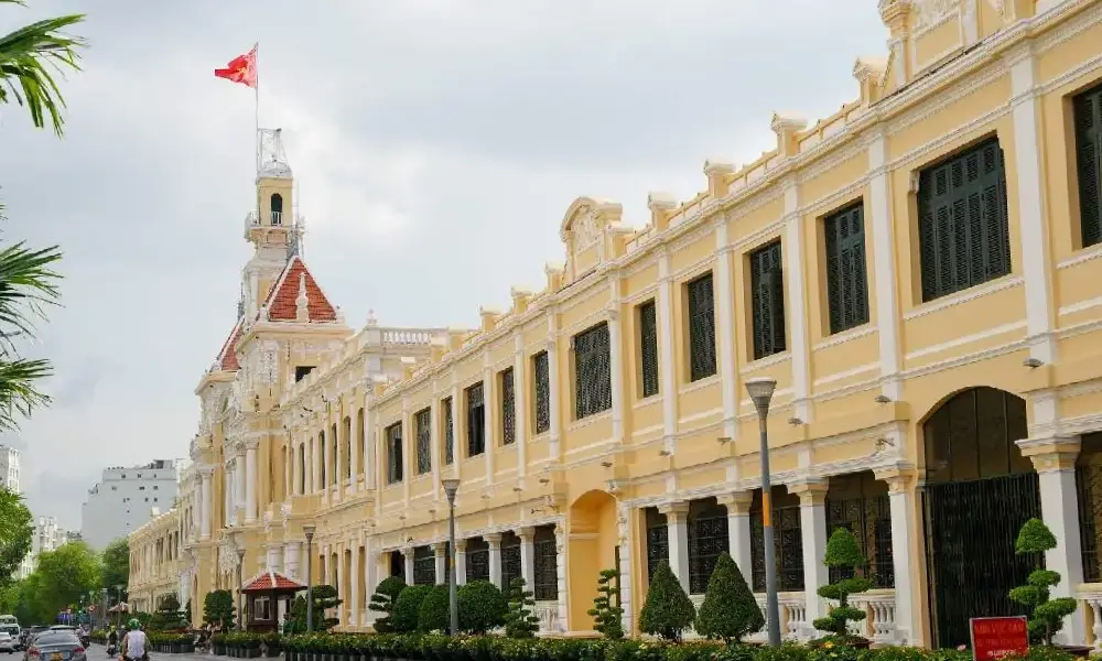 Ho Chi Minh City Hall in District 1 during a Free Walking Tour Saigon