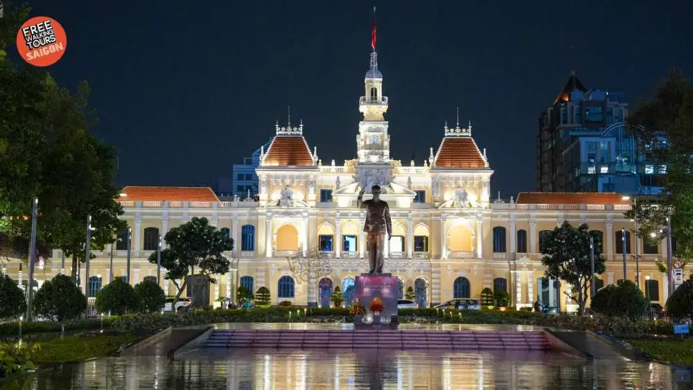 Ho Chi Minh City Hall — French colonial landmark in District 1 on the Free Walking Tour Saigon